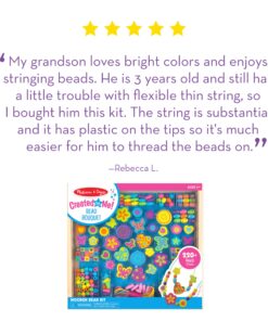 Melissa & Doug Created by Me! Bead Bouquet Deluxe Wooden Bead Set With 220+ Beads for Jewelry-Making, for 4+ years, Multicolor, 9½ 17 81L6qLSsaDL