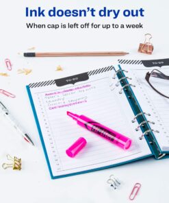 Avery Hi-Liter Desk-Style Highlighters, Smear Safe Ink, Chisel Tip, 12 Fluorescent Pink Highlighters (24010) 9 81L80FU9agL