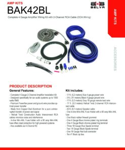 Belva Professional Grade 1 Farad Capacitor and 4 Gauge Amplifier Kit with 2 Channel RCA Comb Kit (Blue) With 4 Gauge Amp Kit and RCA 1.0 Farad (blue) 9 81L8lPAXKbL