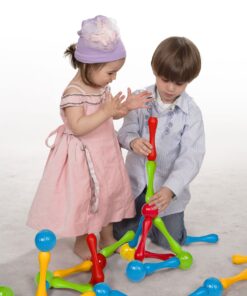 Goobi Juniors 40 Piece Magnetic Building Sticks and Balls Rods Toy Magnet Blocks Montessori Preschool Daycare Construction STEM Educational 3D Stacking Toys for 1 2 3 Year Old Toddlers Kids Boys Girls 13 81L8vVENhQL