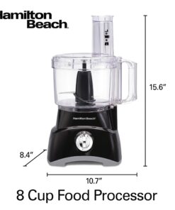 Hamilton Beach Food Processor & Vegetable Chopper for Slicing, Shredding, Mincing, and Puree, 8 Cup, Black 45 81L9EwBw WL