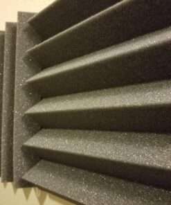 Professional Acoustic Foam Panels - Wedge Style 12x12x2” Tiles - 4 Pack - Studio Foam for Sound Dampening - Soundproofing Foam for Walls and Ceilings (Charcoal Color) Charcoal 39 81L9VUOwYEL