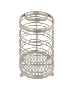 Alternative view of Spectrum Diversified Ashley Countertop Hair Dryer & Accessory Organizer Station Styling Tool Caddy for Brushes, Flat Irons, Curling Wands & Makeup Applicators, Satin Nickel