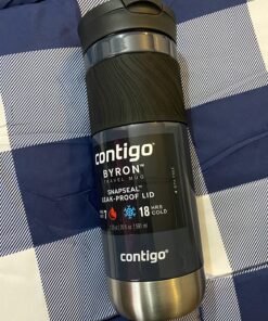 Contigo Byron Vacuum-Insulated Stainless Steel Travel Mug with Leak-Proof Lid, Reusable Coffee Cup or Water Bottle, BPA-Free, Keeps Drinks Hot or Cold for Hours, 20oz 2-Pack Blue Corn & Midnight Berry Blue Corn/Midnight Berry 20oz 2 Pack 12 81LCuO5QAIL