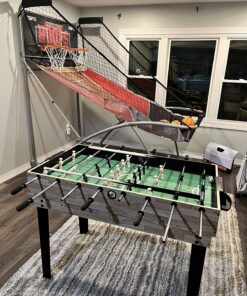 Hall of Games Indoor Arcade Basketball Games Multiple Styles, 2-Player Arcade Scoring Display with Rubber Basketball Set, Perfect for Family Game Rooms Deluxe (Poly Backboard & Premium Scorer) 27 81LD1ioy0YL