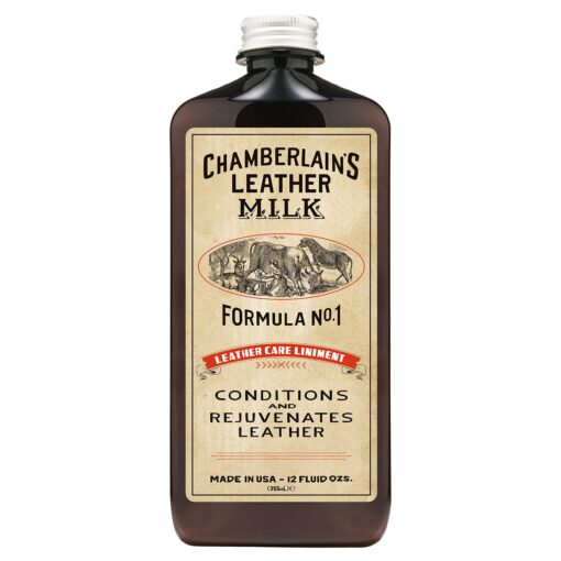 Leather Milk Conditioner and Cleaner for Furniture, Cars, Purses and Handbags. All-Natural, Non-Toxic Conditioner Made in the USA. Leather Care Liniment No. 1. 2 Sizes. Includes Premium Applicator Pad 12 oz