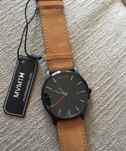 MVMT Classic Men's 45 MM Analog Black Tan Watch with Leather Strap 33 81LDv98gbWL