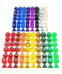 Bescon Multi-Colored RPG Dice Pack of 126 Polyhedral Dice 18 Complete Sets of 7 Dice 18 Black Velvet Bag Packaging 12 81LEQMYzKML