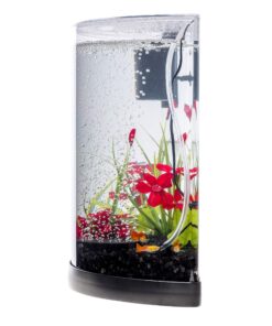 Tetra ColorFusion Starter aquarium Kit 3 Gallons, Half-Moon Shape, With Bubbler And Color-Changing Light Disc 38 81LEb0cF7nL