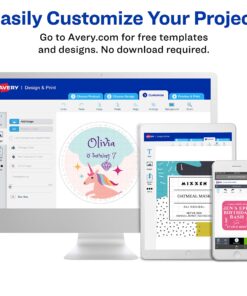 Avery Matte White Round Labels, Sure Feed Technology, Permanent Adhesive, 1-1/2", 400 Labels (8293) 26 81LF9yW62L