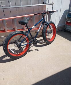 Mongoose Dolomite Mens and Womens Fat Tire Mountain Bike, 26-Inch Wheels, 4-Inch Wide Knobby Tires, 7-Speed, Adult Steel Frame, Front and Rear Brakes Navy Blue 17-Inch/Medium 48 81LGzbqhviL
