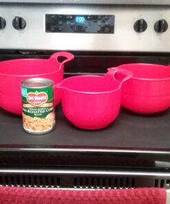 Norpro 1020 , Red, Mixing Bowls, Set of 3, 4.5" x 8.75" x 6.75" / 11.5cm x 22cm x 17cm 10 81LIVxmsL0L