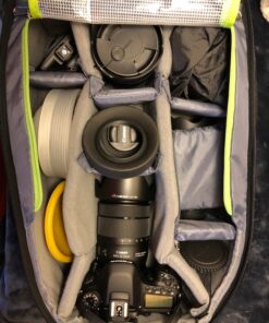 Evecase Large DSLR Camera/Laptop Travel Backpack Bag w/Rain Cover for Mirrorless, 4/3 Micro Four Third, Compact, Interchangeable Lens Digital Camera 18*12*8 inch Black 55 81LJE3grrfL