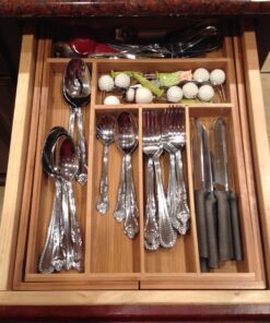 Bellemain Expandable Bamboo Drawer Organizer - Large Kitchen Utensil Holder for Cutlery, Silverware, Flatware Storage - Utensil Organizer for Kitchen Drawers, Desk, Junk Drawer Organizer Tray, 8-Slot 34 81LKZ17fOsL
