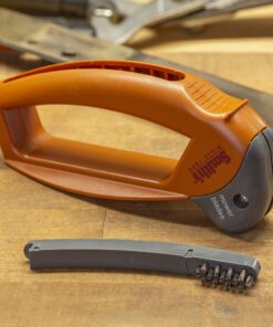 Smith’s 50603 Handheld Lawn Mower Blade Sharpener - Oversized Handle & Large Safety Guard - Durable Plastic - Easy to Use - Wire Cleaning Brush - Preset Carbide Blade - Gardening Lawn Care Tools 11 81LNf JRCPL