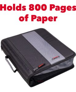 Case-It The Classic Zipper Binder - 2 Inch O-Rings - Multiple Pockets - 800 Sheet Capacity - Comes with Shoulder Strap - Purple D-251 16 81LO03VcGdL