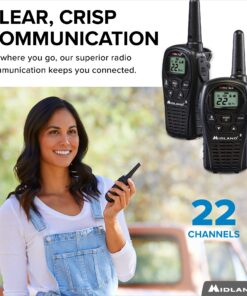 Midland - LXT500VP3, 22 Channel FRS Walkie Talkies with Channel Scan - Extended Range Two Way Radios, Silent Operation, Batteries Included (Pair Pack) (Black) Pair Pack - Black 23 81LP4rh5XAL