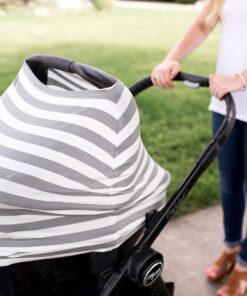 Baby Car Seat Cover Canopy and Nursing Cover Multi-Use Stretchy 5 in 1 Gift "The Harbor" by Copper Pearl 17 81LPMmEHvtL