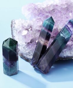 CrystalTears Fluorite Healing Crystal Wands Set Faceted Prism Gemstone Point Wand Carved Reiki Healing Stone with Box Gift for Christmas Fluorite-3pcs 19 81LQWC2I1 L
