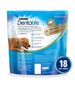 Purina DentaLife Made in USA Facilities Large Dog Dental Chews, Daily - (4) 18 ct. Pouches 18 Count (Pack of 1) 26 81LQisHo0ML