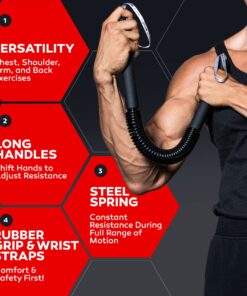 Python Power Twister Bar - Upper Body Exercise for Chest, Shoulder, Forearm, Bicep and Arm Strengthening Workout Equipment by Core Prodigy 45-110 lb 22 81LV0AMgsL