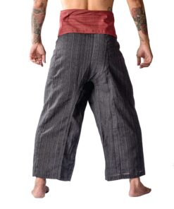 LannaPremium Thai Fisherman Pants for Men Women Yoga Pants 2 Tone - Martial Arts Pants Red Black 11 81LV6RIaL