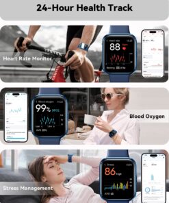 ENOMIR Smart Watch for Men Women(Answer/Make Call), Alexa Built-in,Fitness Watch with Heart Rate SpO2 Sleep Monitor 100 Sports 5ATM Waterproof Activity Trackers and Smartwatches for iOS&Android Phones Blue 12 81LWt60r8kL