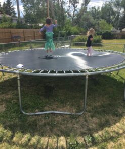 SkyBound Replacement Trampoline Mat, Fits 15ft Frames w/Spring Tool and Durable V-Rings, Bounce Safely with Extra Rows of Stitching - Jumping Mat for 15ft Round Trampoline - Fit 96 Springs & 6.5-7" 159" Wide | 96 Rings | Fits 7" Springs 35 81LYbUvyRKL