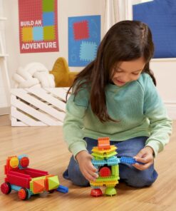 Battat- Bristle Blocks- STEM Interlocking Building Blocks- 50 pc Playset- Developmental Toys for Toddlers & Kids- Basic Builder Bucket- 2 Years + 50 pcs 18 81La5W3igVL