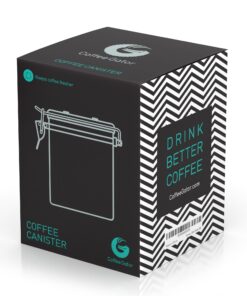 Coffee Gator Stainless Steel Canister - Medium 16oz, Silver Coffee Grounds and Beans Container with Date-Tracker, CO2-Release Valve, and Measuring Scoop - Ideal Coffee Lovers Gifts for Her - 2 Pack Travel Silver 34 81Lc t4jvsL