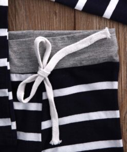 Newborn Baby Boys Girls Clothes Long Sleeve Tops Pants Trousers Hat Outfits Set 0-6 Months Sky Blue&navy Blue 11 81LdGtvshL