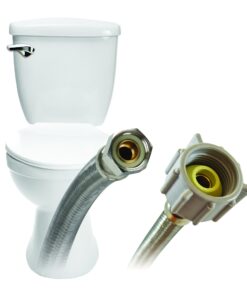 Fluidmaster B1T12 Toilet Connector, Braided Stainless Steel - 3/8 Female Compression Thread x 7/8 Female Ballcock Thread, 12-Inch Length 1 Foot (Pack of 1) 5 81LdWySv7oL