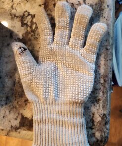 NoCry Heavy Duty Cut Resistant Work Gloves — Durable Cut Resistant Gloves with Grip Dots, Level 5 Cutting Gloves for Chefs, Perfect Wood Carving Gloves, Anti Cut Gloves for Glass Handling, Chef Gloves Medium Reinforced Grip Dot White 23 81Le6MdpFOL