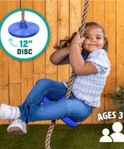 Squirrel Products Climbing Rope with Disc Swing - Active Outdoor Playset Equipment - Blue 17 81LehQl9LtL