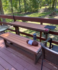 Lifetime 60054 Convertible Bench / Table, Faux Wood Construction, Brown 50 81LgF5LQhL