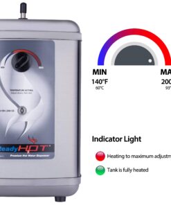 Ready Hot 41-RH-200-F560-CH Instant Hot Water Dispenser System, 2.5 Quarts, Manual Dial Dual Lever Hot and Cold Water Faucet Polished Chrome Manual Hot & Cold 18 81LgdVzKxiL