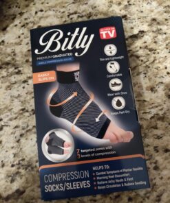 Bitly Plantar Fasciitis Socks for Women & Men - Best Foot & Ankle Compression Sleeve, Brace for Everyday Use - Provides Arch Support & Heel Pain Relief (Black, Large) Black 1 42 81Li1IrBCXL