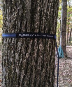 Foxelli Hammock Straps XL – Camping Hammock Tree Straps Set (2 Straps & Carrying Bag), 20 ft Long Combined, 40+2 Loops, 2000 LBS No-Stretch Heavy Duty Hammock Suspension System Kit 25 81LirF4qbL