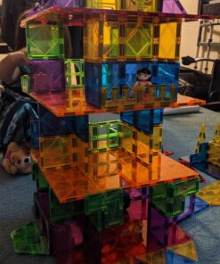 Mag-Genius Magnet Tiles Super Big Magnet Toy Building Toy Board Size of 16 Magnet Tiles 3 Stabilizer 12" X 12" Magnet Plates Compaible with Any Other Brand 18 81Lj1W2dTvL 1