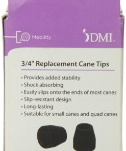 DMI Walker and Cane Tips with Metal Inserts, ¾ Inch, Black, 2 Count (Pack of 1) Pack of 1 13 81LjAHVrE5L