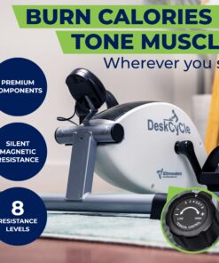 DeskCycle Under Desk Bike Pedal Exerciser - Mini Exercise Bike Desk Cycle, Leg Exerciser for Physical Therapy & Desk Exercise - Adjustable Leg and Standard Versions White Standard Height 26 81LlB3fqrL