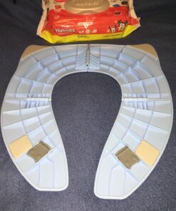 Gimars Upgrade Non-Slip Easily Removed Foldable Travel Potty Seat for Toddlers & Kids, Portable Toilet Seat Cover Fits All Shape Toilets, 6 Large Non-slip Silicone Pads, Free Carry Bag Blue 51 81Lne9bKl9L