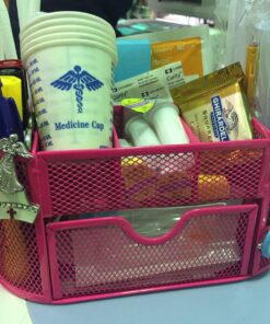 Mesh Desk Organizer Office Supply Caddy Drawer with Pen Holder Collection Pink 22 81Lp1QPVvUL