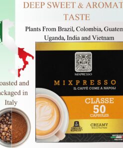 Nespresso Capsules (Compatible) - Coffee from Italy - by Mixpresso (50 Capsules, Classe: Medium) 50 Count (Pack of 1) 16 81LpegaMdxL