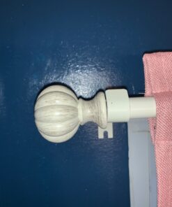 Kenney KN71604 Rachel Fluted Knob End Standard Decorative Window Curtain Rod, 28-48" Adjustable Length, Antique White Finish, 5/8" Diameter Steel Tube 28-48" 39 81LpzXzrsqL