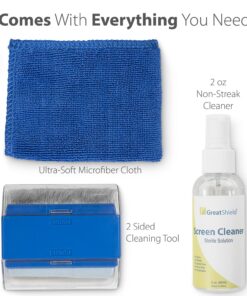 Alternative view of GreatShield Universal Screen Cleaning Kit, Microfiber Cloth + 2 Sided Brush + Non-Streak Solution Spray [for TV, Laptops, PC Monitors, Smartphones, Tablets, Camera, Keyboard and Other Electronics]