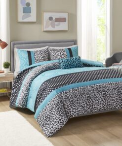 Alternative view of Mi Zone Comforter Set Fun Bedroom Décor - Modern All Season Polka Dot Print, Vibrant Color Cozy Bedding Layer, Matching Sham, Decorative Pillow, Full/Queen, Leopard Teal 4 Piece