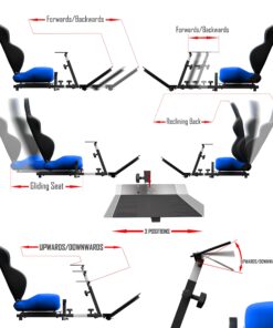 OpenWheeler Advanced Racing Seat Driving Simulator Gaming Chair with Gear Shifter Mount Blue 15 81LsclcoKoL
