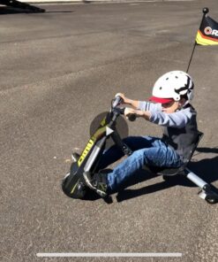 Razor PowerRider 360 – Electric Tricycle, Up to 9 mph, Welded Steel Fork, 12V Powered Ride-On for Ages 8 and Up, Black, Yellow 32 81Lsm0cEwkL