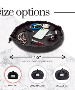 Lay-n-Go Cosmo Small Drawstring Cosmetic & Makeup Bag Organizer, Toiletry Bag for Travel, Gifts, and Daily Use, 16 inch, Black 12 81LuyX40PCL